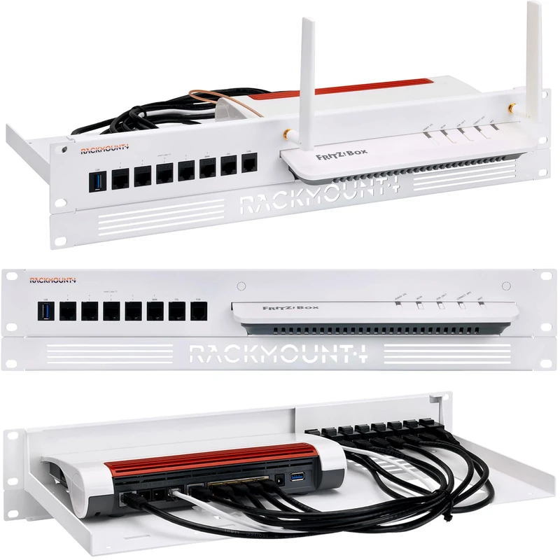 Rackmount.IT RM-FB-T3 Upgrade Kit for Fritz!Box 6890/7590, White, 217 x 482 x 59 mm