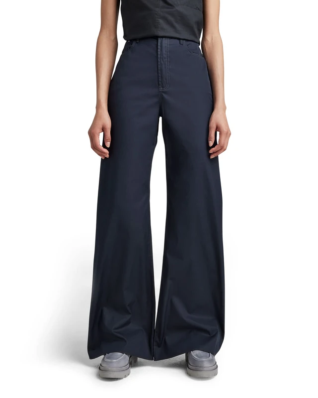 G-Star Women's Deck Ultra High Wide Leg Pants, Blue (salute D22591-D194-C742), 26W / 32L