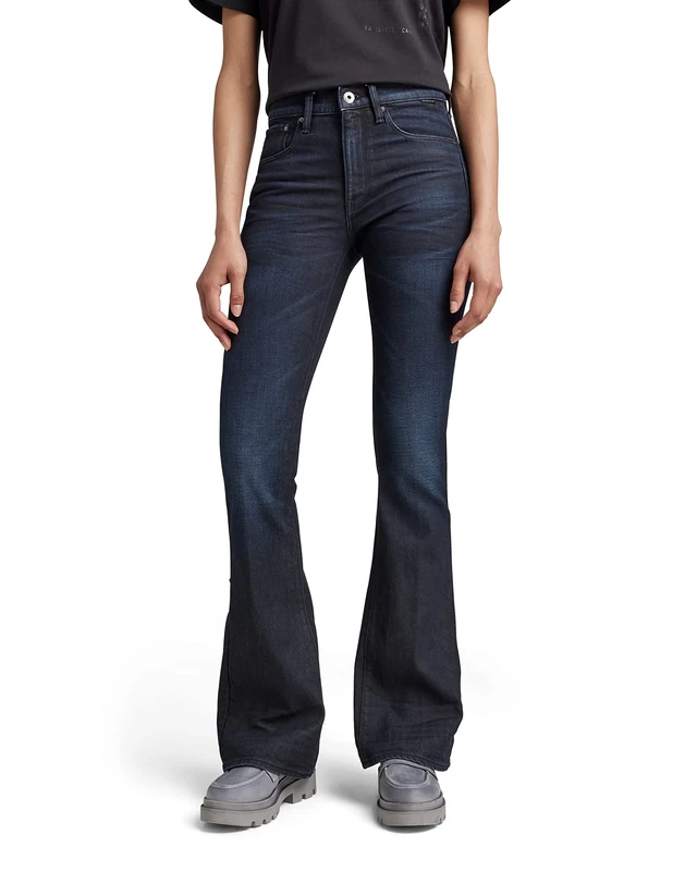G-STAR 3301 Flare Jeans Skinny Flare Women's , Blue (Worn in Naval Blue Cobler D21290-b767-d351) , 26W / 32L