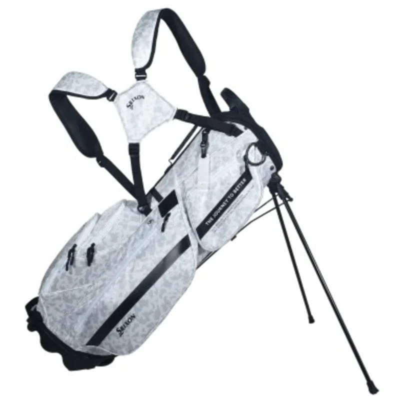 Srixon - Premium Stand Golf Bag - 6 Club Divider - 6 Zipper Pockets including a Velour-lined Valuable and Water-Resistant Pocket and Insulated Pocket - Pen Holder and Cart Lock Bottom Base