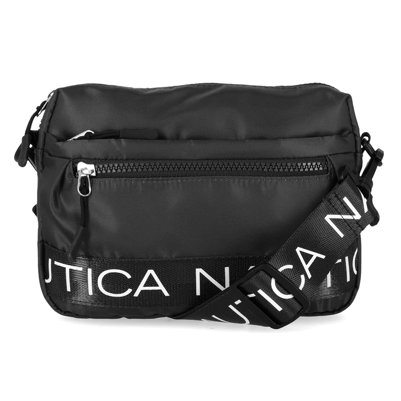 Nautica Nylon Bean Crossbody/Belt Bag with Adjustable Shoulder Strap, Black, One Size