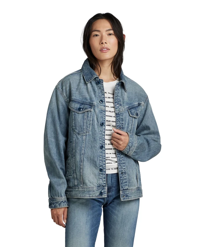 G-Star Women's Oversized Western Jacket, Blue (sun faded air force blue D22579-B988-C947), XS