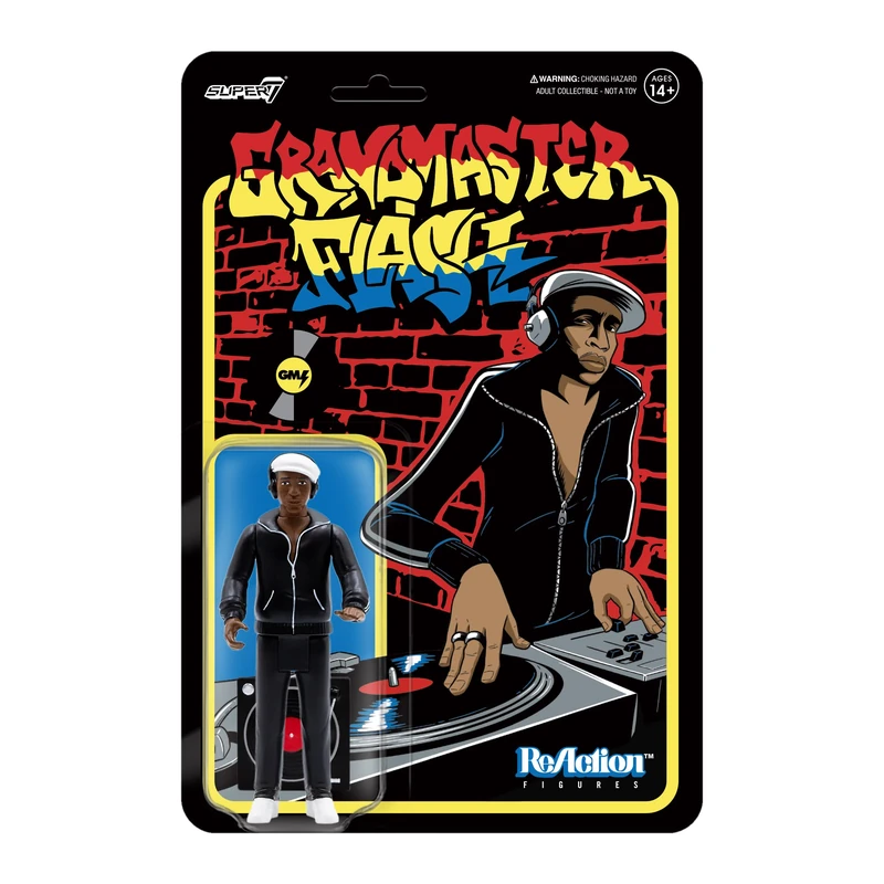 SUPER7 Grandmaster Flash 3.75" Action Figure with Turntable