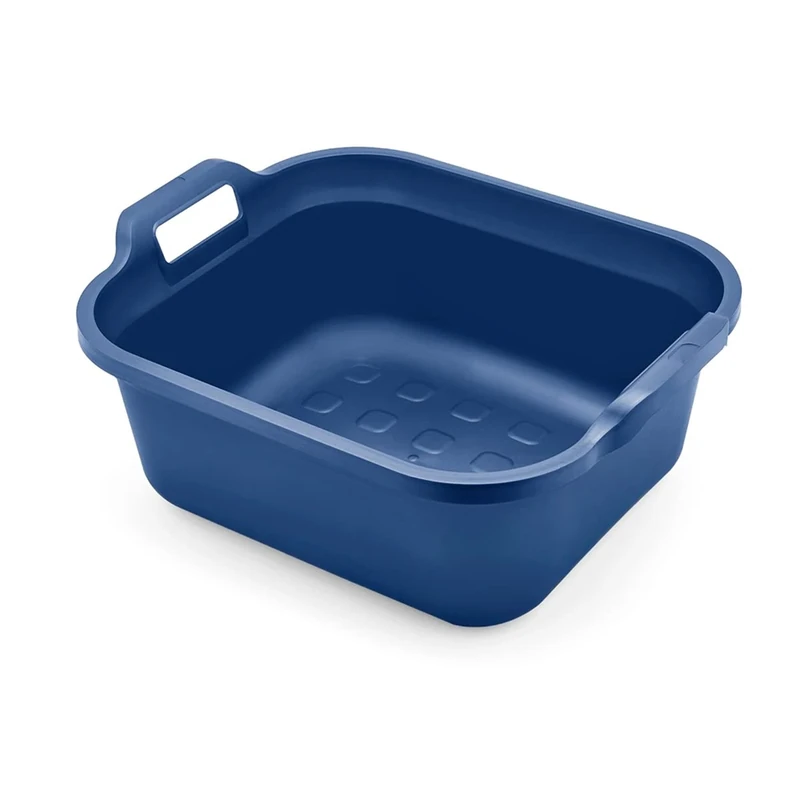 Addis Eco Made from 100 Percent Recycled Plastic Washing up Bowl with Twin Handle, Blue, 10 Litre