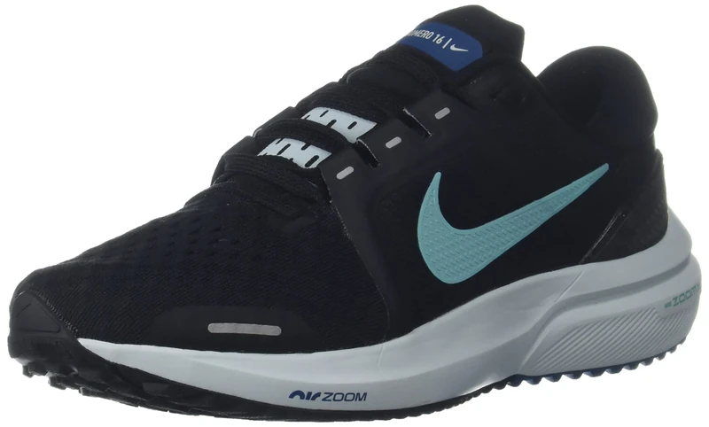 NIKE Air Zoom Vomero 16, Women's Running Shoes, Medium, Black Aurora Green Aqua 100, 4.5 UK