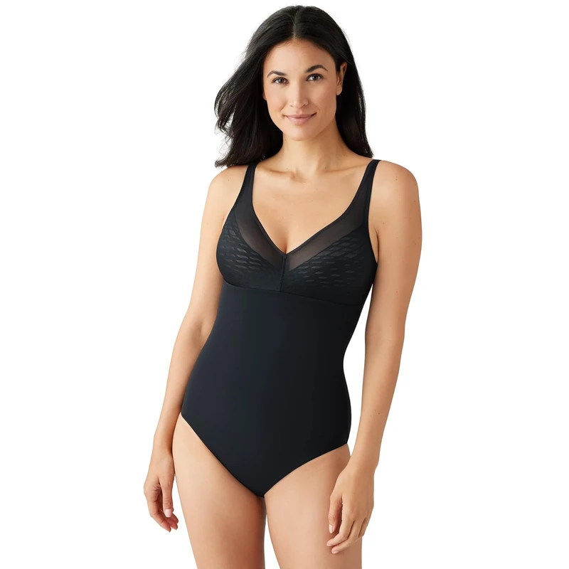 Wacoal Women's Elevated Allure Wirefree Shaping Bodysuit, Black, 36C