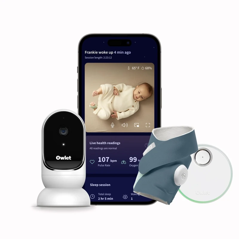Owlet Dream Duo Smart Baby Monitor Gen1 Blue, FDA-Cleared Dream Sock plus Owlet Cam 2, Tracks and Notifies for Pulse Rate and Oxygen while viewing Baby in 1080p HD WiFi Video - Image 1