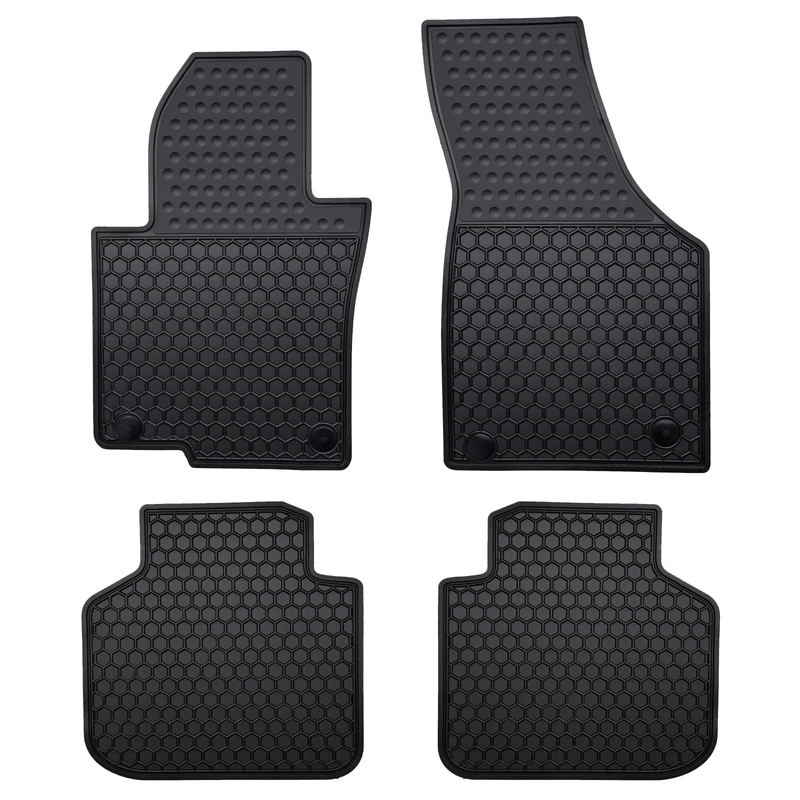 Lwope Car Floor Mats Custom Fit for Volkswagen Passat 2012-2022 Black Rubber Auto Liner Mats All Weather Protection Heavy Duty Odorless