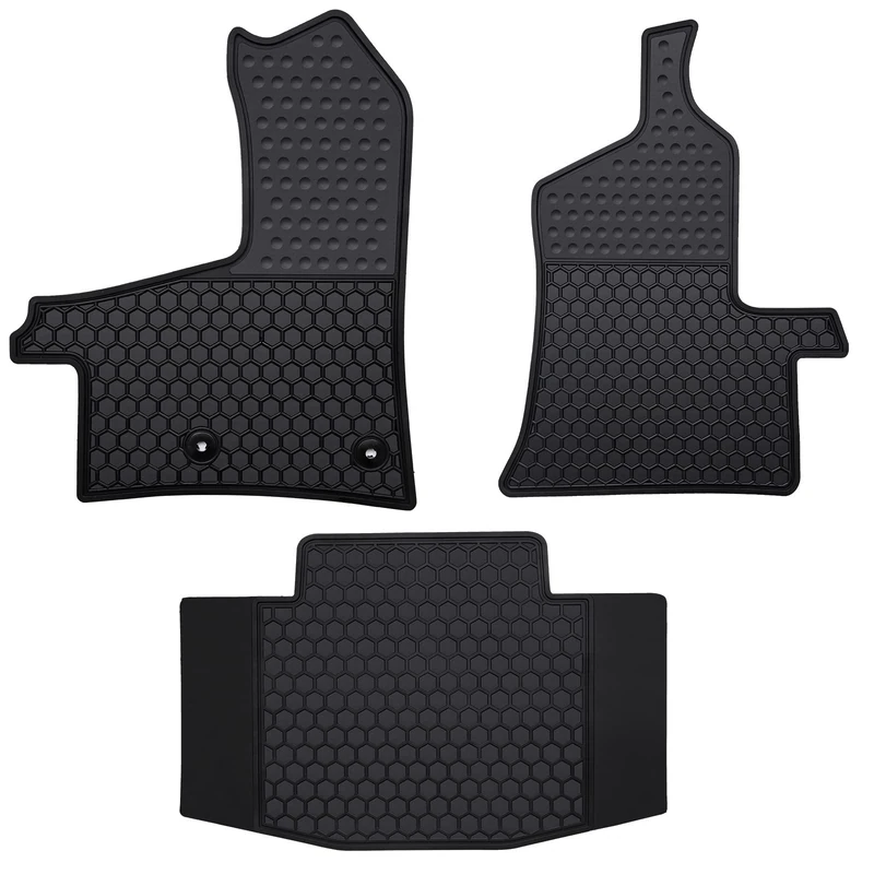 Lwope Car Floor Mats Custom Fit for 2015-2019 Ford Transit 150/250/350 Black Rubber Auto Liner Mats All Weather Protection Odorless(No Transit Connect)
