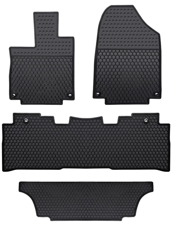 Lwope Car Floor Mats Custom Fit for Honda Odyssey 2018-2022 Black Rubber Auto Liner Mats All Weather Protection Heavy Duty Odorless