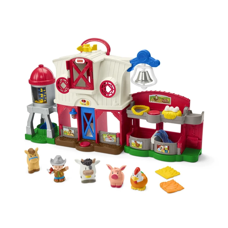 Fisher-Price Little People Caring for Animals Farm - French and English Edition, interactive playset with Smart Stages learning for toddlers and kids. Ages 1-5 years. GXF15