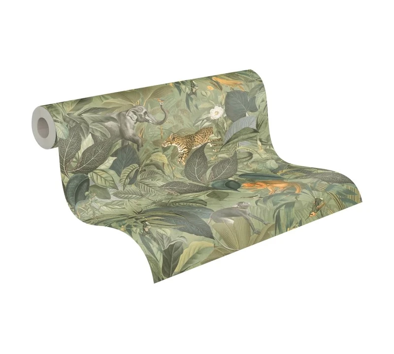 A.S. Création PintWalls 387243 Non-Woven Wallpaper Jungle Animals Leaves 10.05 x 0.53 m Made in Germany
