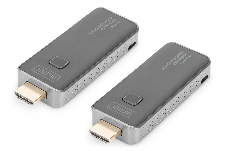 Digitus Wireless HDMI Extender - 50 m Range - Full HD 1080p 60 Hz - Point-to-Point - Plug & Play - Black/Silver, DS-55318