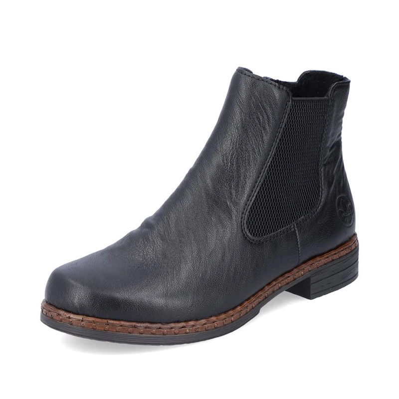 Rieker Women Ankle Boots 75170, Ladies Chelsea Boots,Low Boots,Half Boots,Bootie,Slip Boot,Flat,Black (Schwarz / 00),41 EU / 7.5 UK