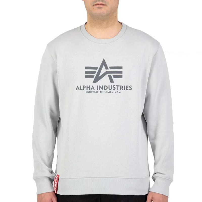 Alpha Industries Men's Basic Sweater Sweatshirt, Pastel Grey, L