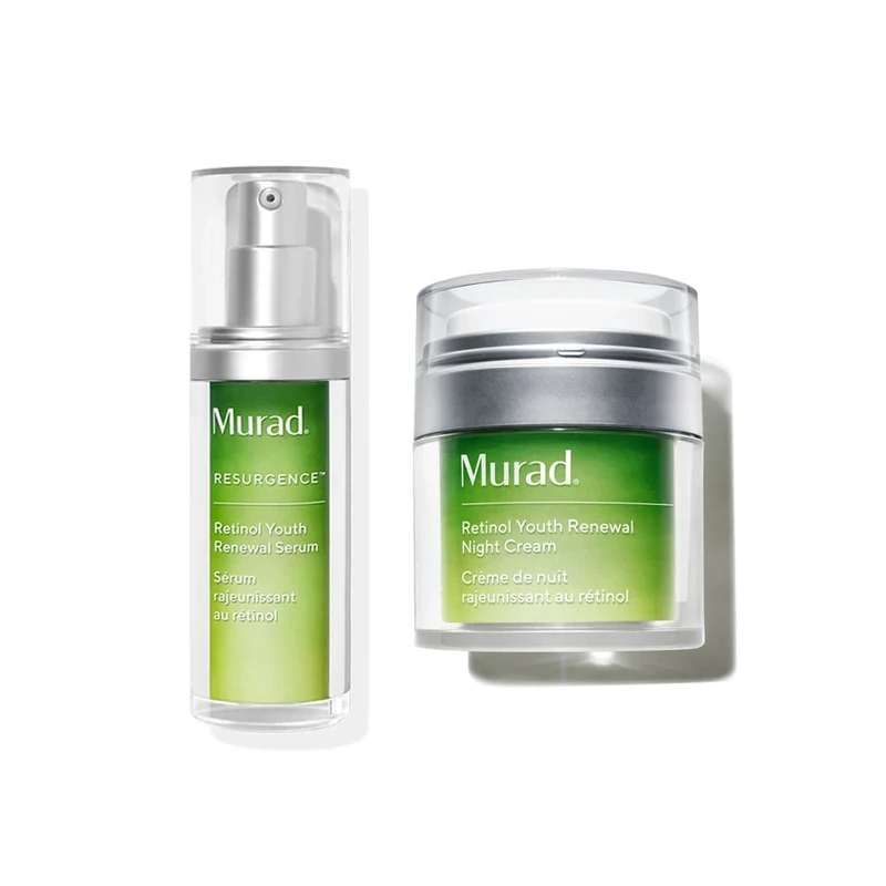Murad Resurgence Retinol Youth Renewal Anti-Aging Duo | Firming Night Face Cream | Steps 2 3 Overnight Treatment | Preventative and Corrective Retinol Cream | Advanced Line Wrinkle Smoothing