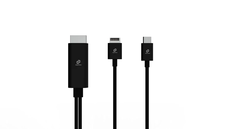 espresso Displays EC0011 video cable adapter 1 m HDMI + USB Type-A USB Type-C Black