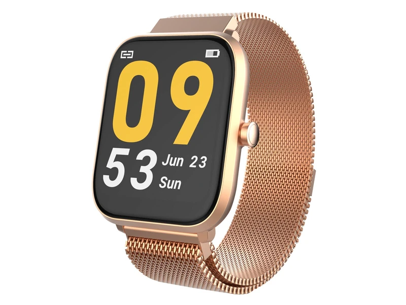 Trevi T-FIT 260 PLUS Smart Watch Fitness Band with Body Temperature and Blood Pressure Detection, Bluetooth, Health and Wellness Control, IP68 Water Resistant, Gold