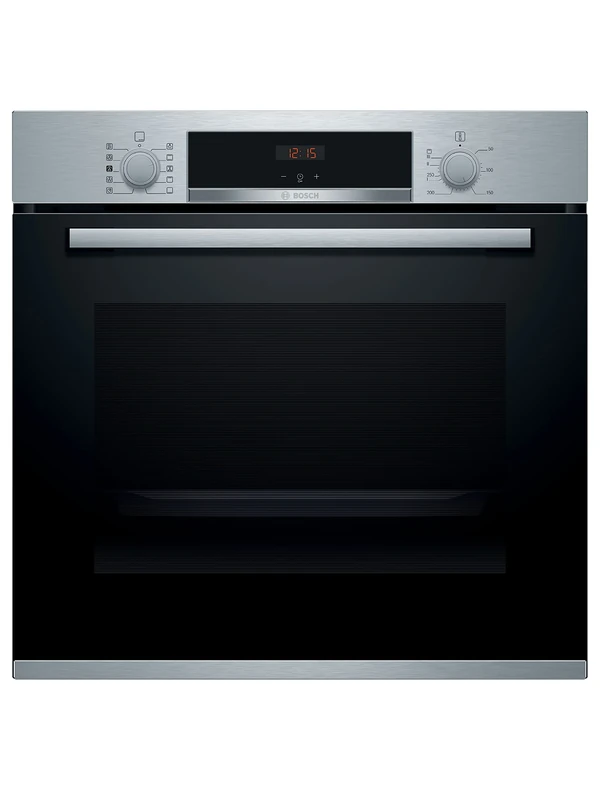 Bosch HRS534BS0B Serie 4 Built-in Oven with Added Steam Function, EcoClean Direct, 3D Hotair, LED display, Universal Slimline Pans, 60 x 60 cm, Stainless steel