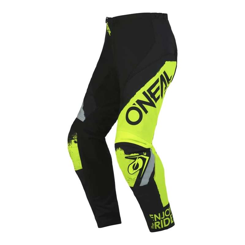 O'NEAL | Motocross Trousers | MX Enduro | Stretch Inserts Fully Lined Protective Rubber Pad for Extra Protection | Pants Element Classic | Adult, Black/neon Yellow, W44