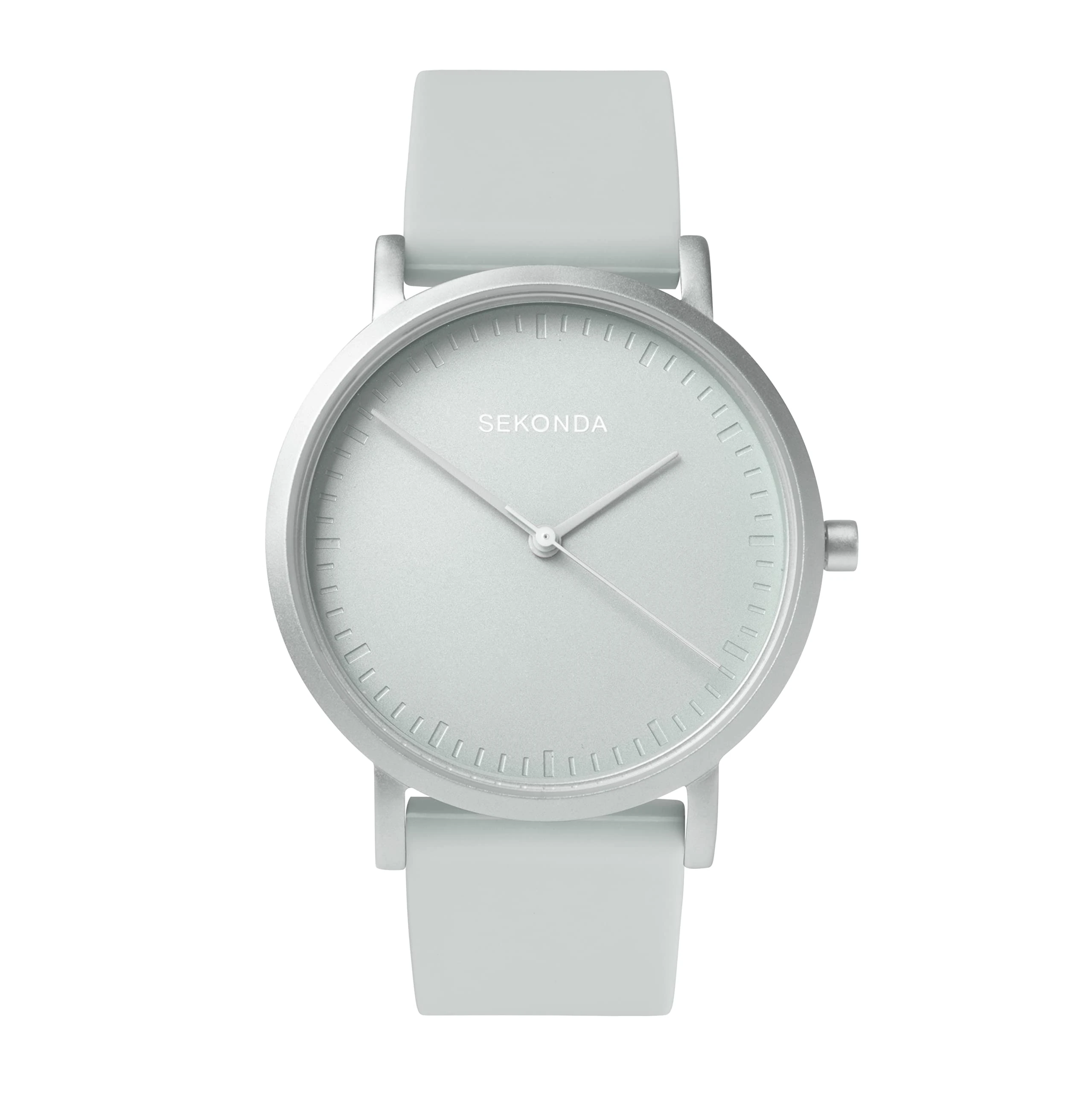 Sekonda in Colour Ladies 34mm Quartz Watch in Grey with Analogue Display, and Grey Silicone Strap 40405