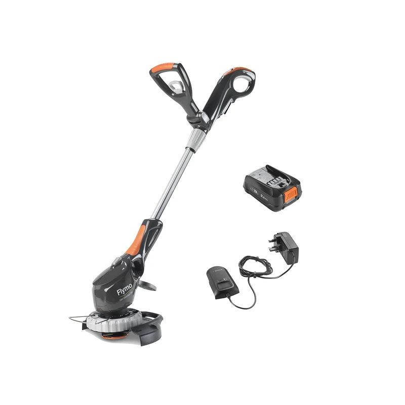 Flymo UltraTrim 260 3-in-1 Cordless Grass Trimmer - 18V 2.5 POWER FOR ALL Battery and Charger included, 26cm Cutting Width, Edging mode, Automatic line feed, Height adjust, Tiltable head