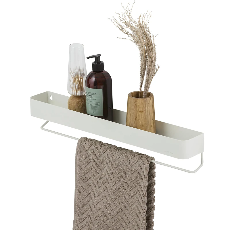 Sealskin Brix, Wall rack with towel rail, 55 cm, White