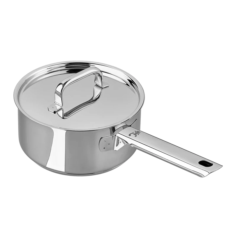Tala Performance Stainless Steel 20cm Saucepan with Lid, 18/10 Mirror Polished, Made in Portugal, Induction Compatible, Internal Litre Markings, Even Heat Distribution, 25-Year Guarantee