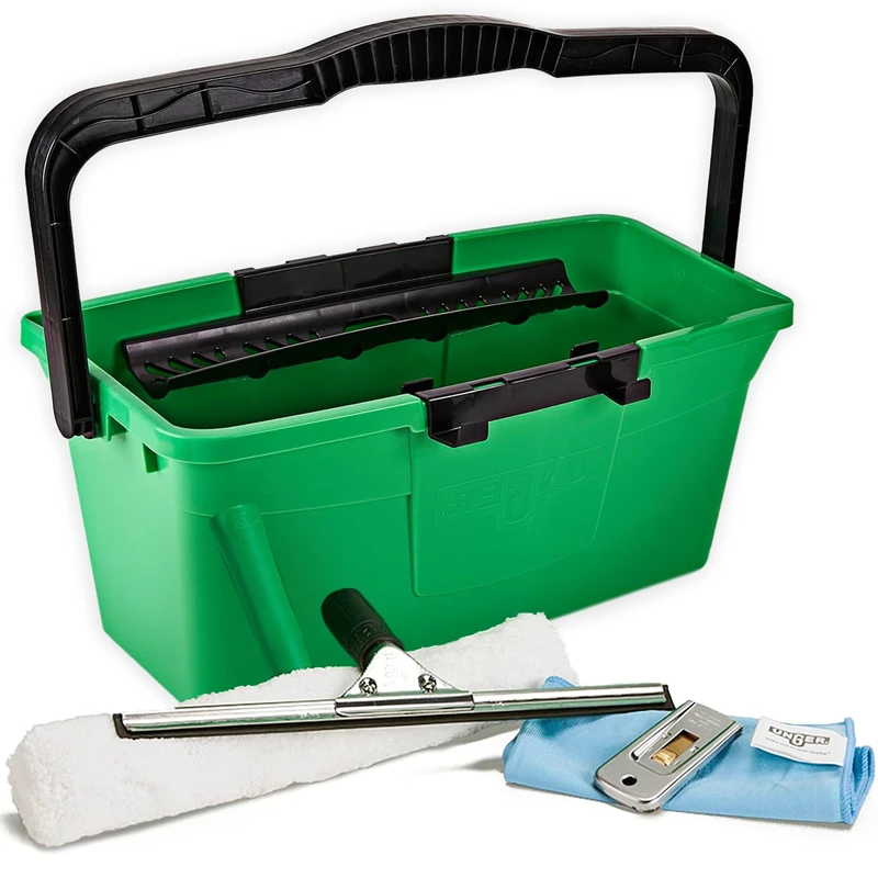 UNGER 5-in-1 Window Clean Kit - Bucket, Squeegee, Washer, Scraper, Cloth