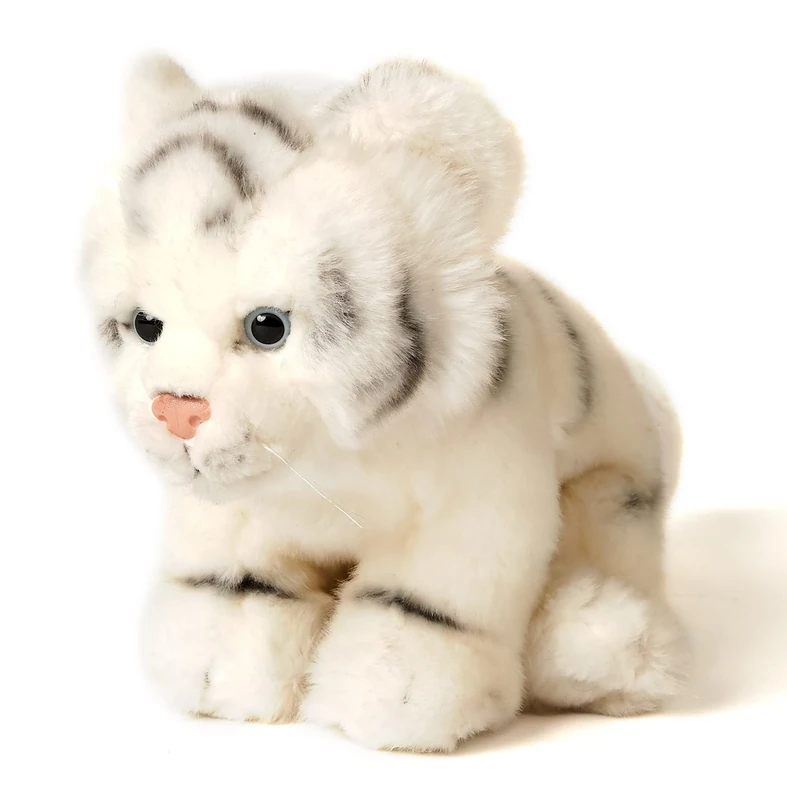Uni-Toys - White Tiger Baby, Sitting - 19 cm (Height) - Plush Wild Animal - Plush Toy, Cuddly Toy
