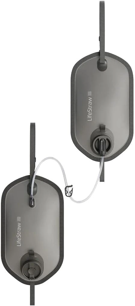 LifeStraw Peak Series - Large Capacity Gravity Water Filter System with Safe Water Storage - 8L + 8L for Camping, RVing, Overlanding, Travel and Adventure, Dark Mountain Gray