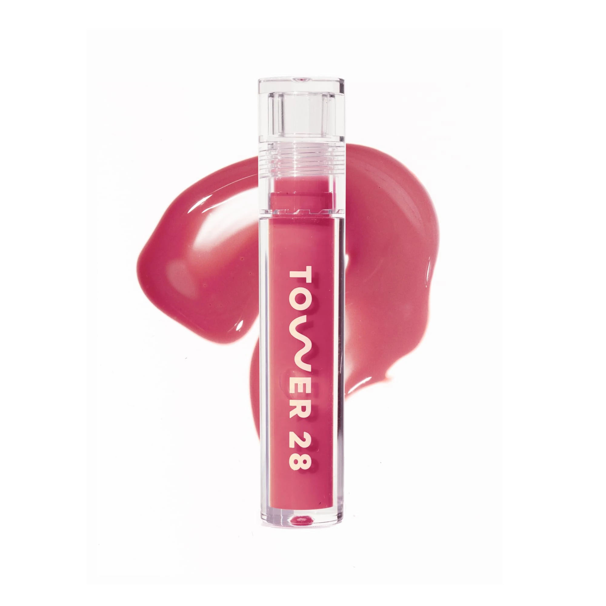 Tower 28 ShineOn Milky Lip Jelly Vegan Non Sticky Moisturising Lip Gloss Coconut Flavour in Milky Rose and Apricot