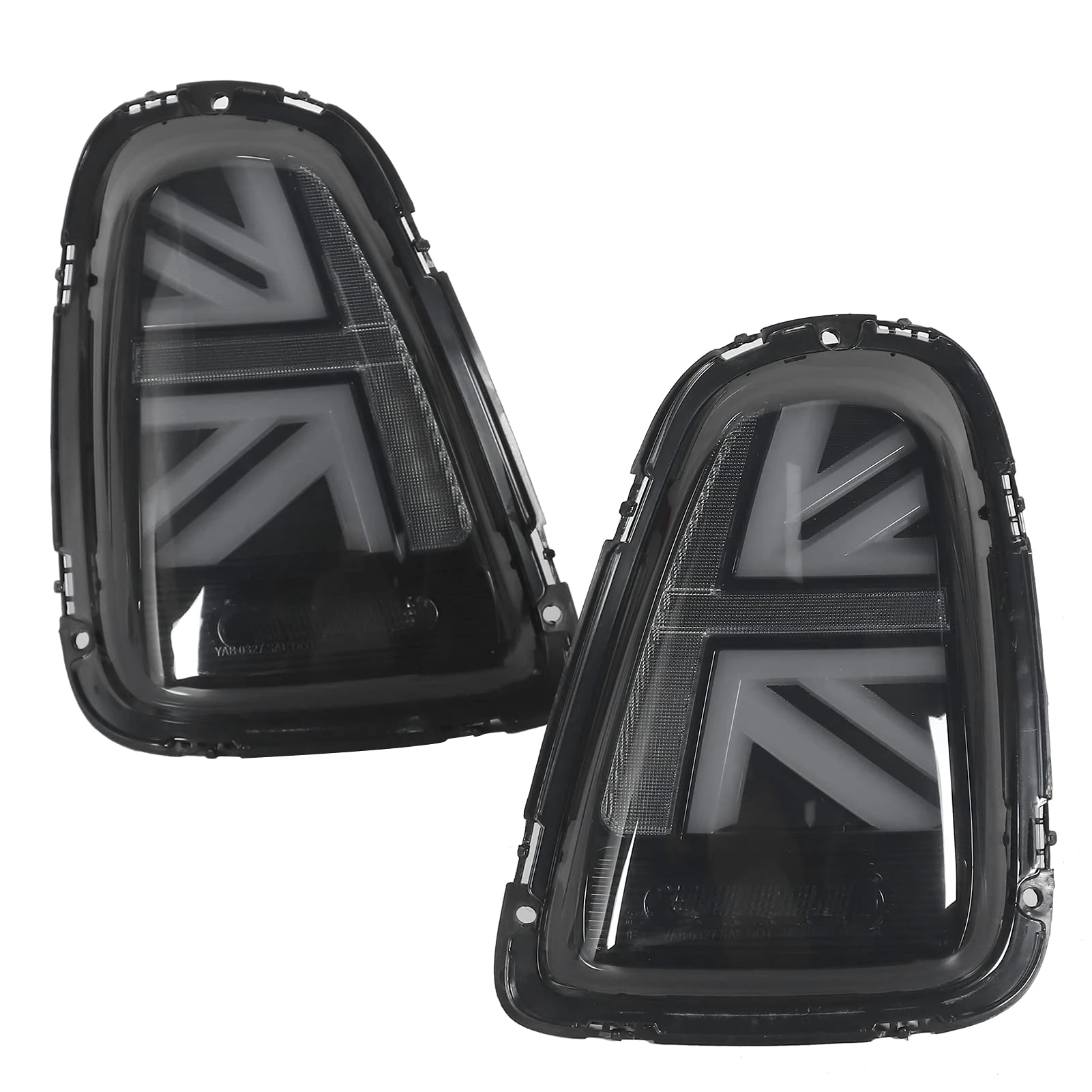 Akozon VLAND for JCW Union Jack Full LED Tail Lights Tail light assembly Smoked Lens Fits for R56 R57 Pre-LCI 2007 to 2010