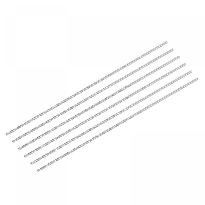 sourcing map HSS(High Speed Steel) Extra Long Twist Drill Bits, 2mm Drill Diameter 160mm Length 6 Pcs