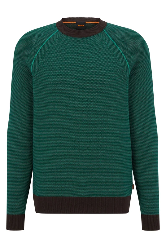 BOSS Mens Kapoki Regular-fit Sweater in an Organic-Cotton Blend Brown