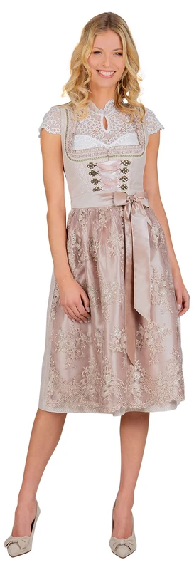 Stockerpoint Women's Dirndl Loretta Dress for Special Occasions, Taupe, 6