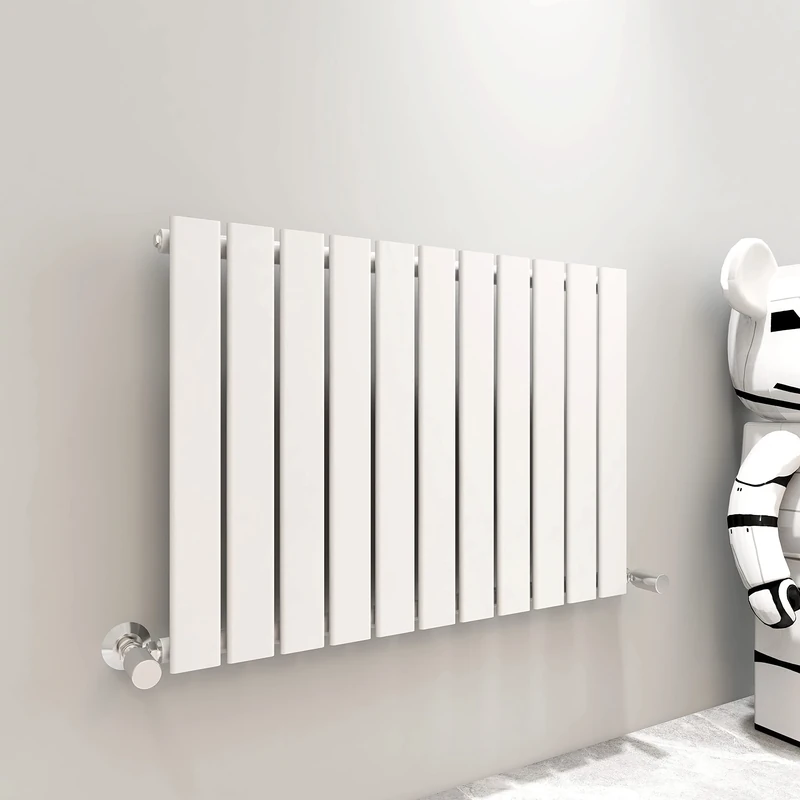 Radiator Horizontal Vertical Designer Flat Panel Central Heating Radiator 600mm Height (600x748mm Single, White)
