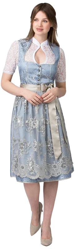 Stockerpoint Women's Dirndl Odina Special Occasion Dress, Smoke Blue, 20