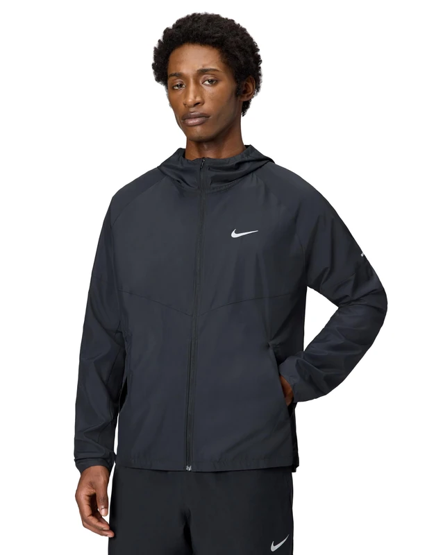 NIKE DD4746-010 M NK RPL MILER JKT Sweatshirt Men's Black/Black/Slicctive Silv 4XL-T