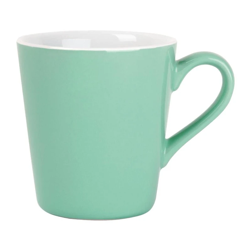 Olympia Cafe Flat White Cups in Green 170ml - Chip Proof, Dishwasher and Microwave Safe, Durable Hotel Restaurant Café Tea Coffee Mugs - Pack of 12