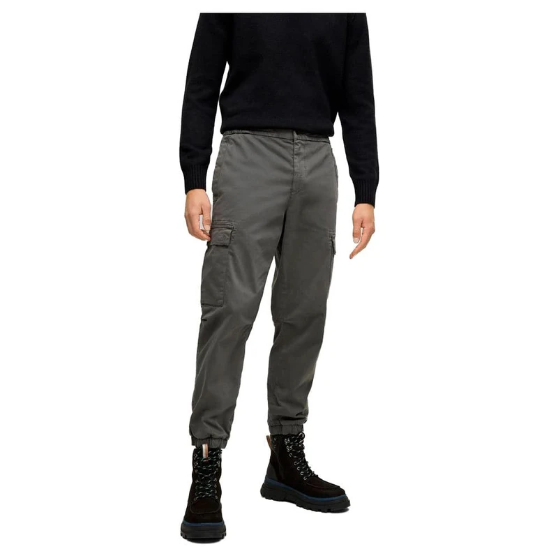 BOSS Men's Sisla-1-Cargo-DS Trousers, Charcoal12, 28