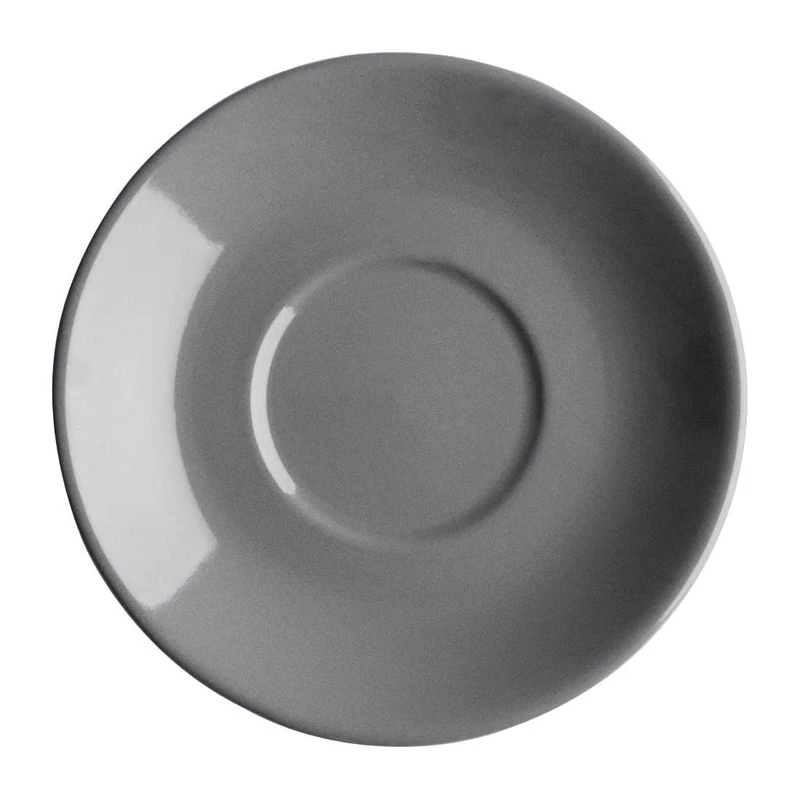Olympia Cafe Flat White Saucers in Grey 135mm - Dishwasher Safe, Heavy Duty, Durable, Hotel Café Coffee Shop Tea Coffee Mug Cup Holder - Pack of 12