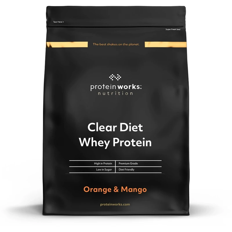 Protein Works | Clear Diet Whey Protein - Gold Innovation, Whey Protein Isolate Powder, Refreshing High Protein Drink, Orange & Mango, 40 Servings, 1kg