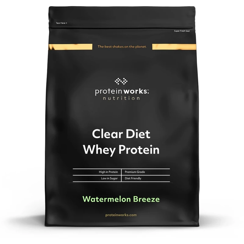 Protein Works | Clear Diet Whey Protein - Gold Innovation, Whey Protein Isolate Powder, Refreshing High Protein Drink, Watermelon Breeze, 40 Servings, 1kg