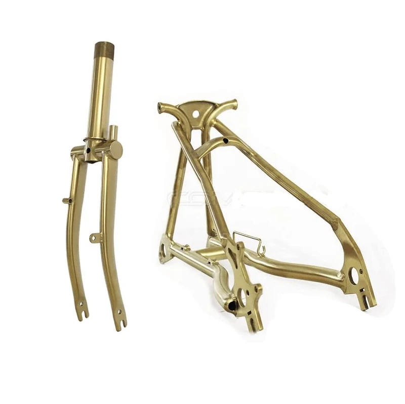 London Craftwork Titanium Rear Frame Triangle & Fork Set for BROMPTON in Gold