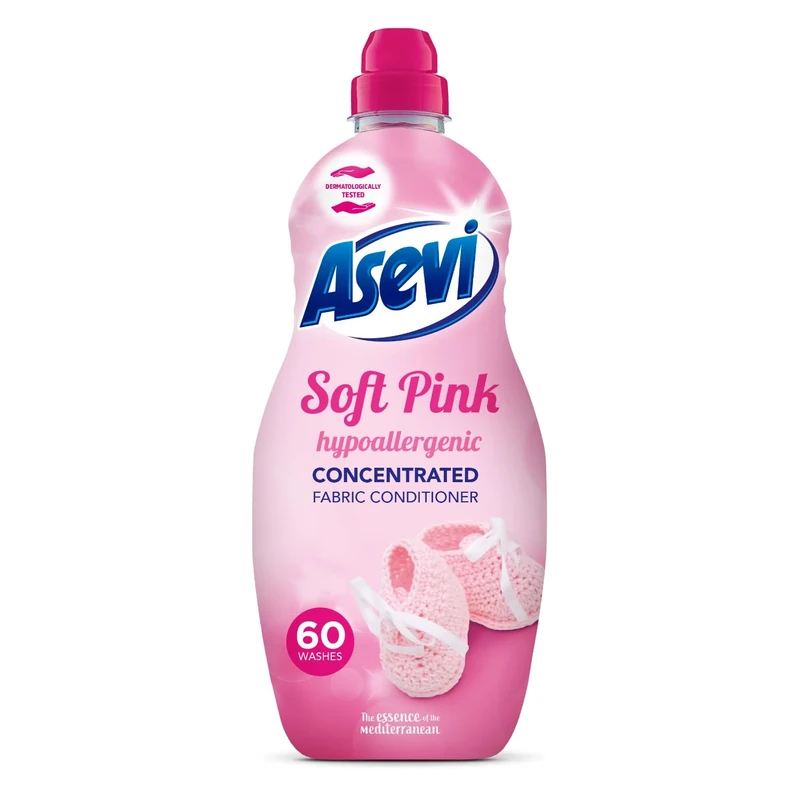 Asevi Fabric Conditioner, Laundry Conditioner, Liquid Fabric Conditioner, 1.38L, 60 Washes, Pink