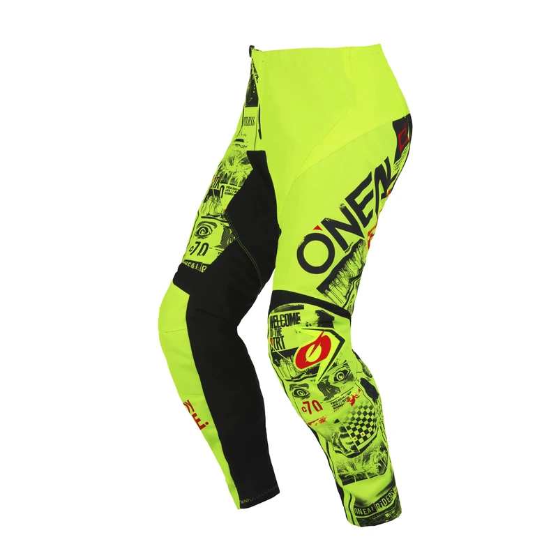 O'NEAL | Motocross Pants | Kids | Enduro MX | Stretch Inserts, Fully Lined, Rubber Padding for Added Protection | Element Youth Pants Attack V.23 | Neon Yellow Black | 22 (5/6)