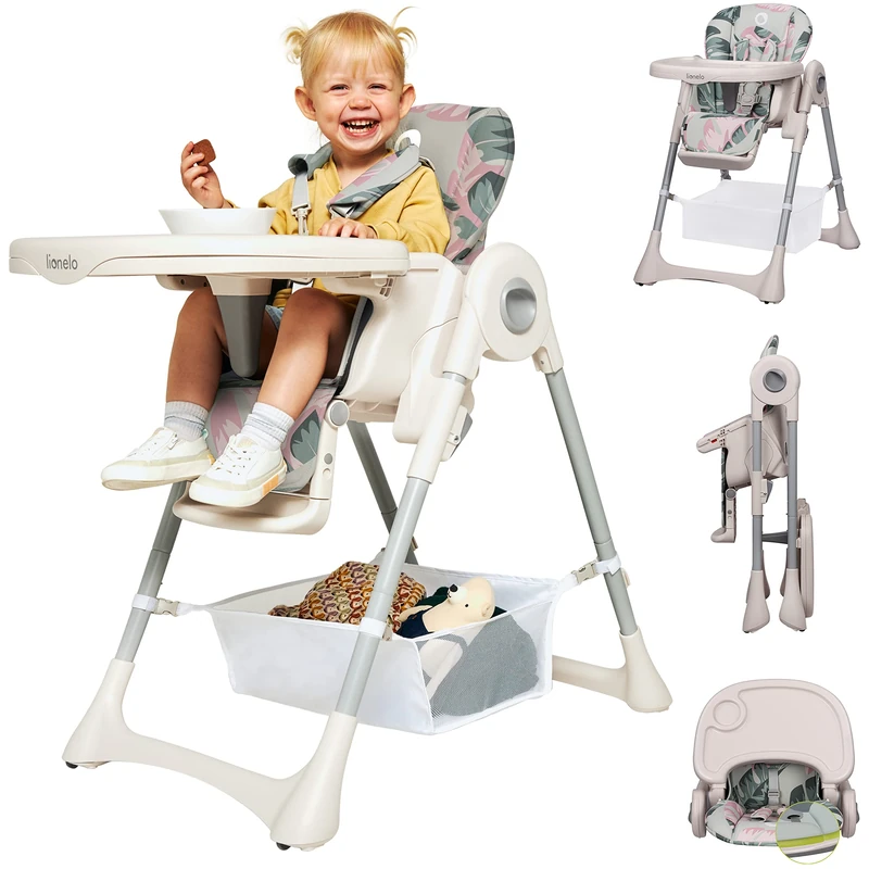 LIONELO Zanna Foldable Baby High Chair 6-36 Months up to 15 kg