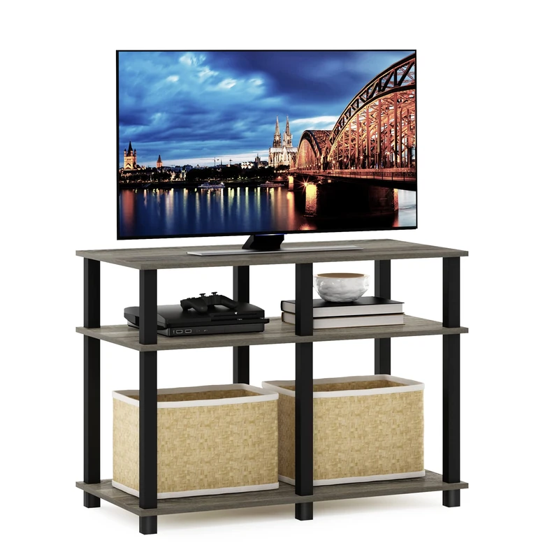 Furinno TURN-N-TUBE TV Stand, Entertainment Center, TV Console for TV up to 40 Inch, for Living Room, Bedroom, French Oak