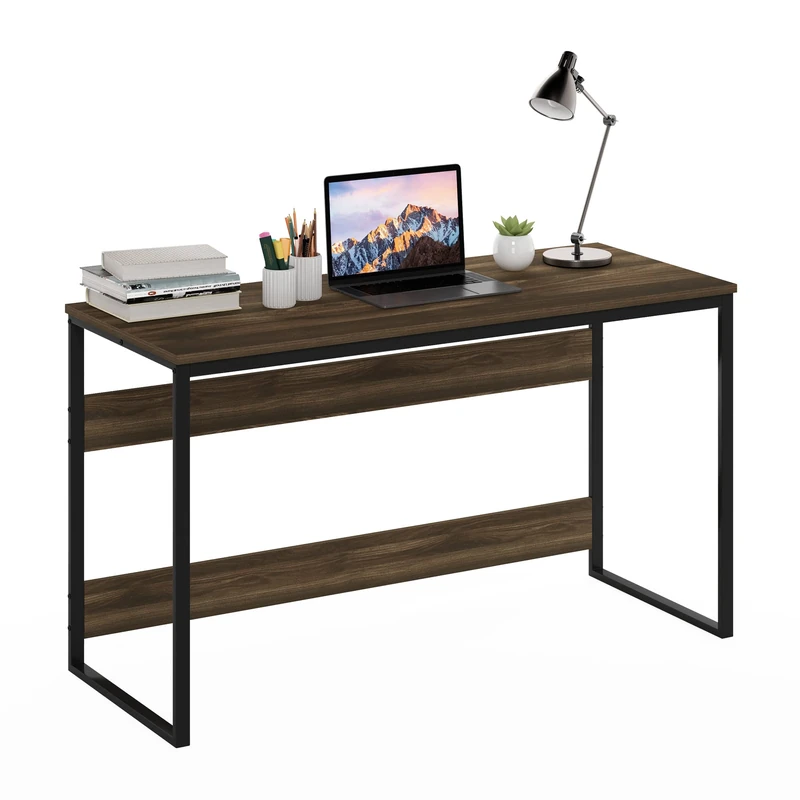 Furinno Computer Desk, Columbia Walnut, 53.3 (D) x 132.1 (W) x 75.4 (H) cm